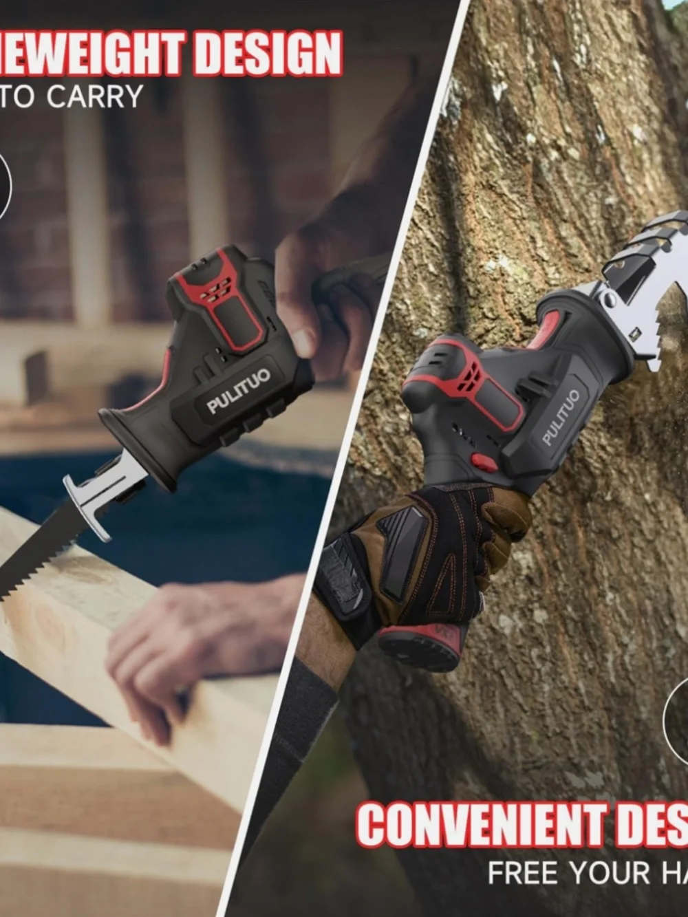 Cordless Reciprocating Saw, Speed 3000SPM with Clamping Jaw, 2000 mAh Battery